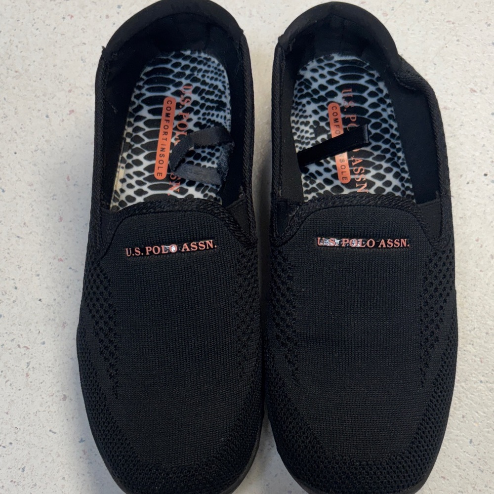 U.S. Polo Assn. Black Women's Slip-On Flats